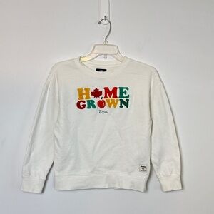ROOTS KIDS - Crewneck “Home Grown” Sweatshirt. Size M 7/8 years.
